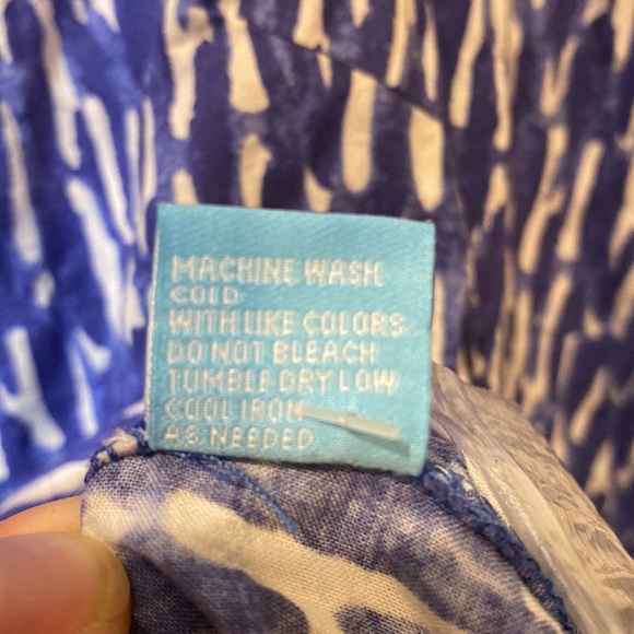 J. McLaughlin Lois Paintstroke Print Crinkle Cotton Voile Blouse EUC! - Picture 6 of 6